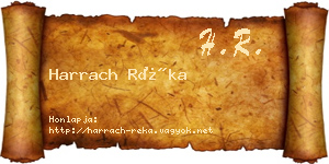 Harrach Réka névjegykártya