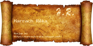 Harrach Réka névjegykártya